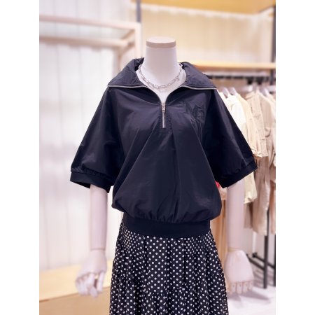 자수 반집업 우븐믹스 맨투맨 티셔츠