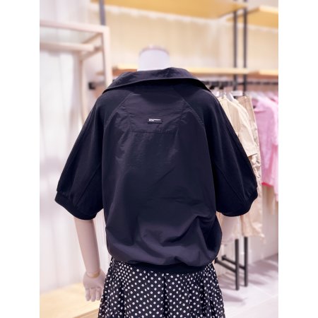 자수 반집업 우븐믹스 맨투맨 티셔츠