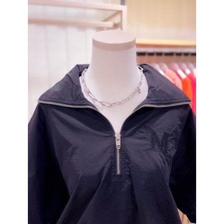 자수 반집업 우븐믹스 맨투맨 티셔츠