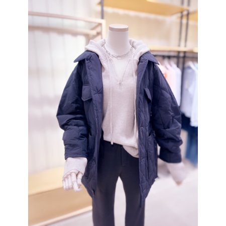 퀼팅 벨티드 다운점퍼