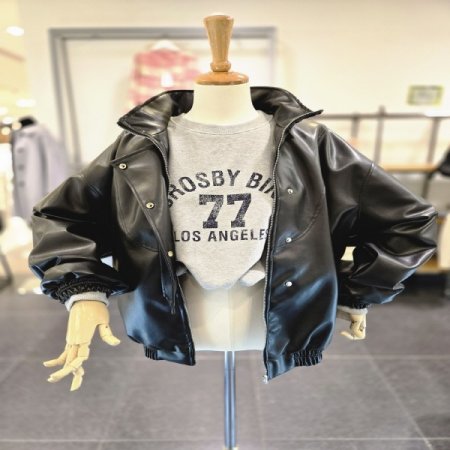 똑단추밴딩레자자켓