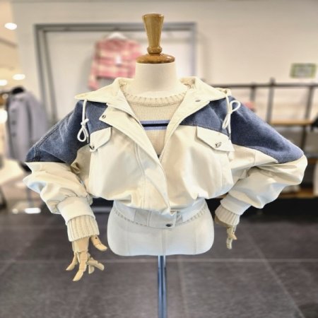 토리데님후드점퍼