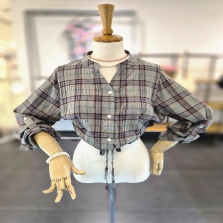 차이체크롤업셔츠