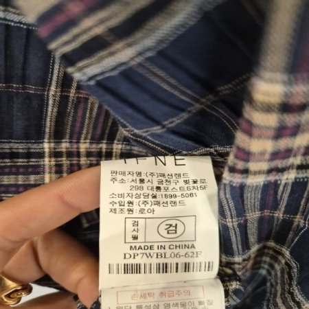 차이체크롤업셔츠