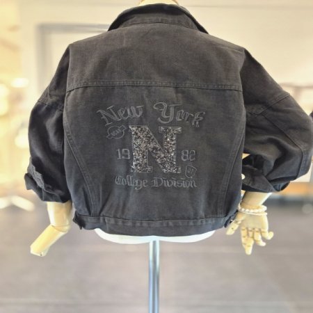 블랙스팽글청자켓