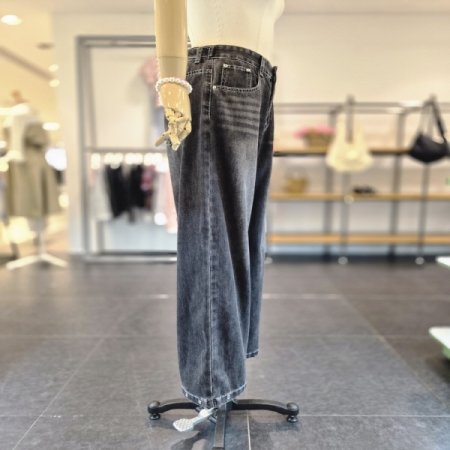 블랙워싱스냅청바지