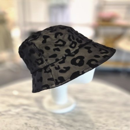 호피망사버킷햇