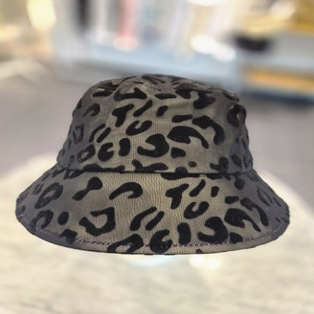 호피망사버킷햇