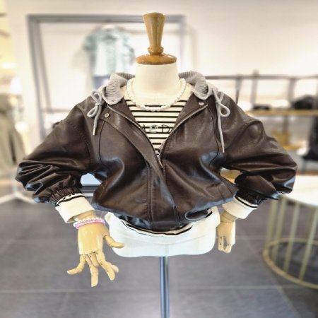 니트후드레자점퍼B