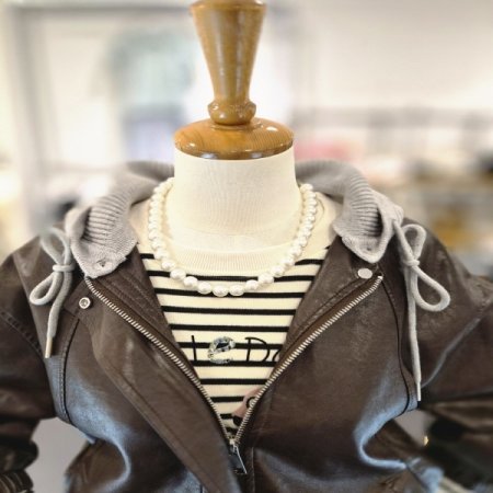 니트후드레자점퍼B