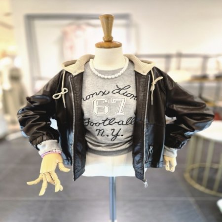 지퍼후드레더자켓B