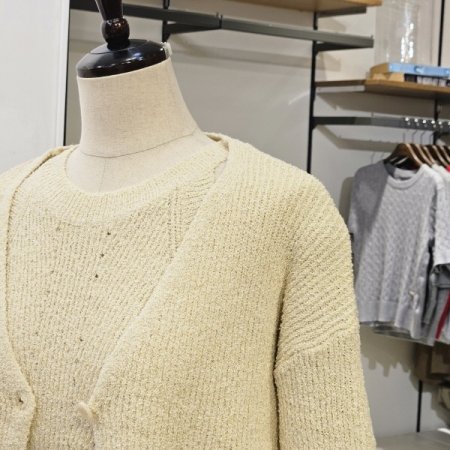 홀터넥 슬리브리스 가디건 세트