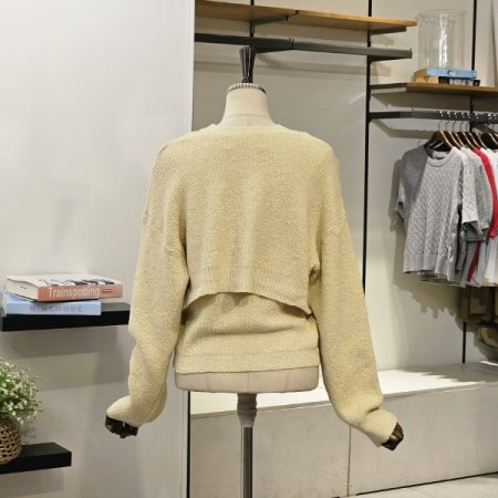 홀터넥 슬리브리스 가디건 세트