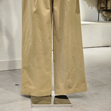 버튼 면 와이드 팬츠