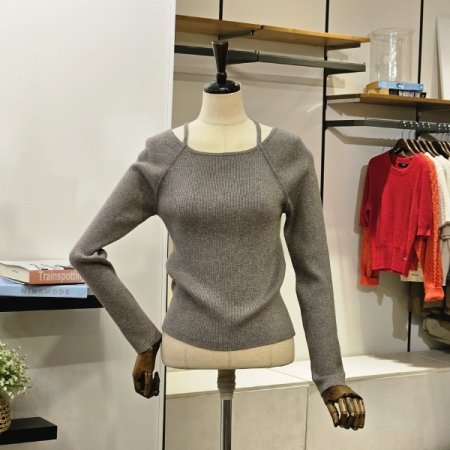 백 스트링 니트