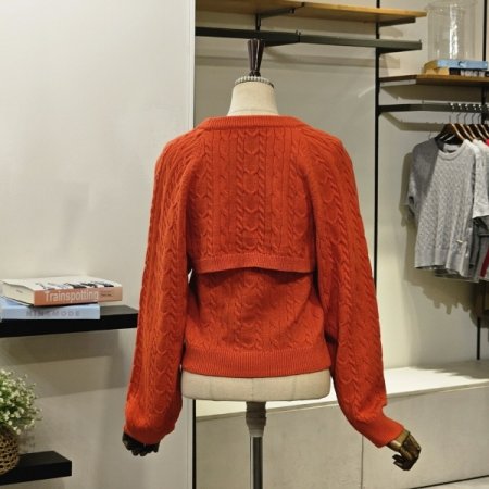 홀터넥 케이블 나시 가디건 세트