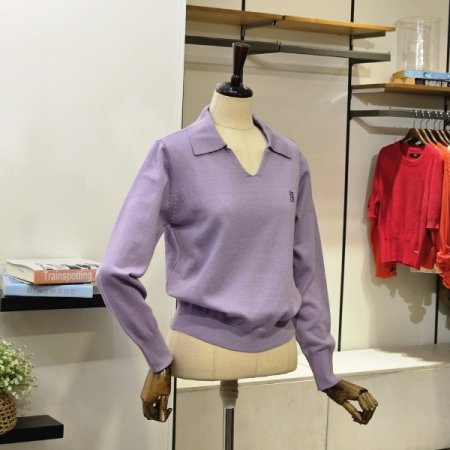 자수 카라 니트