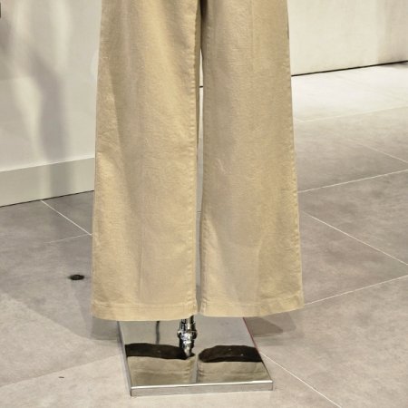 허리인밴딩 세미 와이드 면팬츠