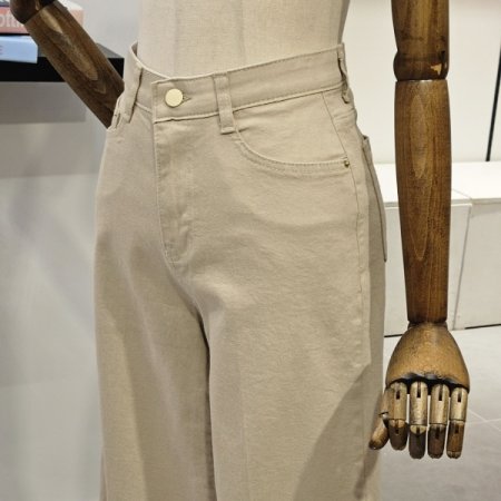 허리인밴딩 세미 와이드 면팬츠