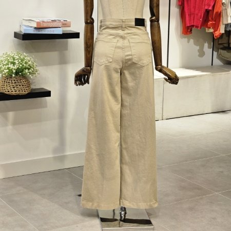 허리인밴딩 세미 와이드 면팬츠