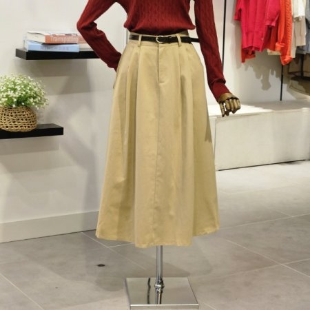 마티하 플레어 벨트 스커트