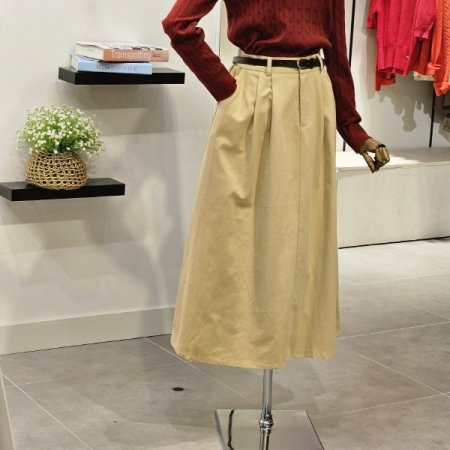 마티하 플레어 벨트 스커트