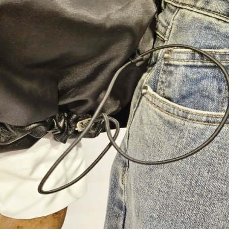 포켓 레더 점퍼