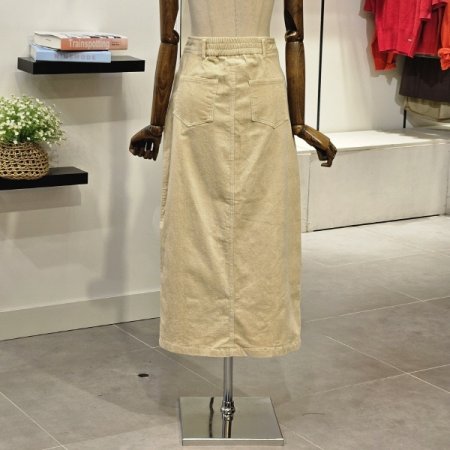 코듀로이 롱 트임 스커트