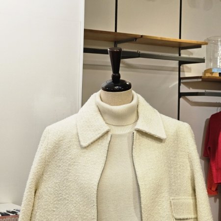 집업 카라 트위드 자켓