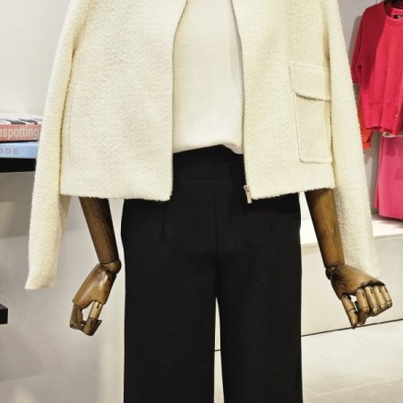 집업 카라 트위드 자켓