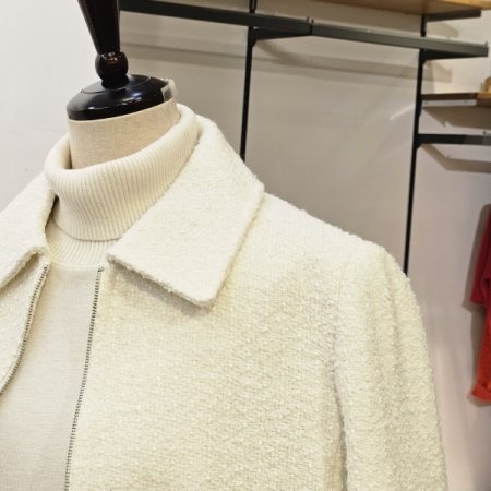 집업 카라 트위드 자켓