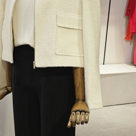 집업 카라 트위드 자켓