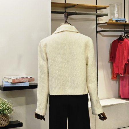 집업 카라 트위드 자켓