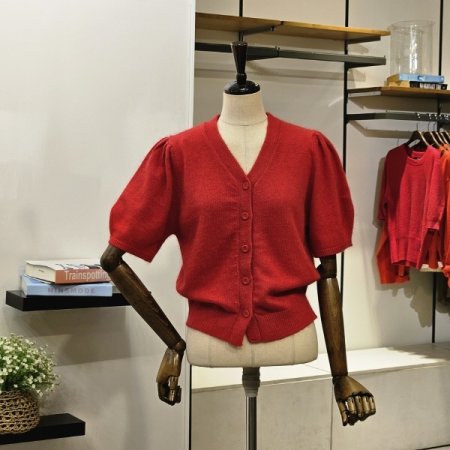 앙고라 V넥 가디건