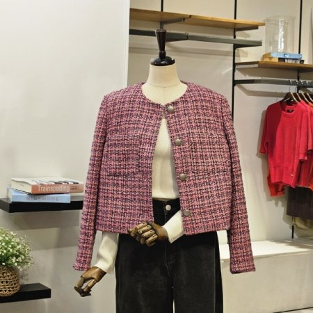 트위드 라운드 자켓