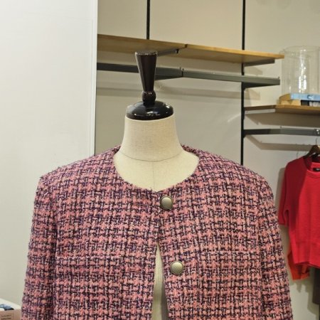 트위드 라운드 자켓