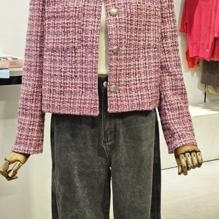 트위드 라운드 자켓