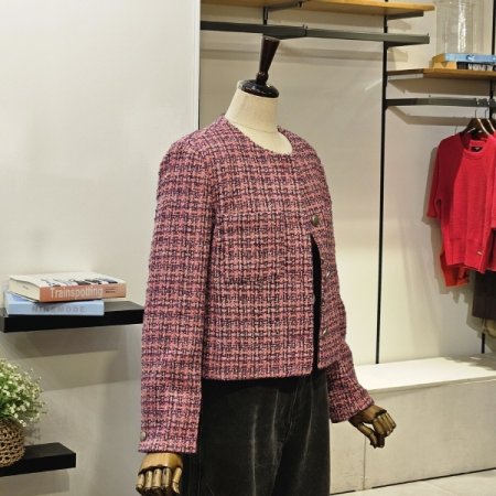 트위드 라운드 자켓