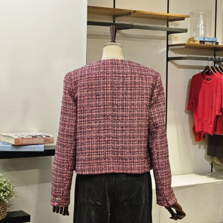 트위드 라운드 자켓