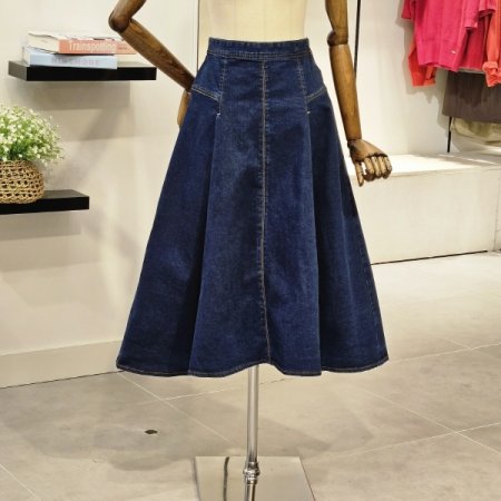 플레어 데님 스커트