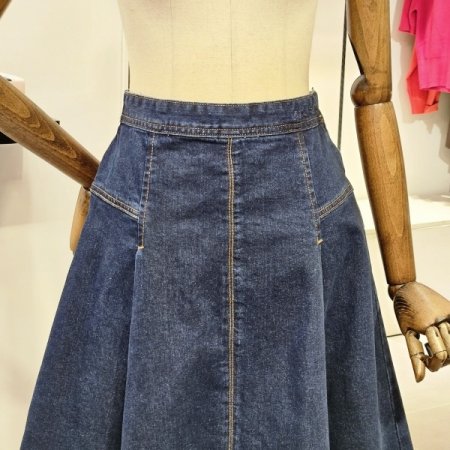 플레어 데님 스커트