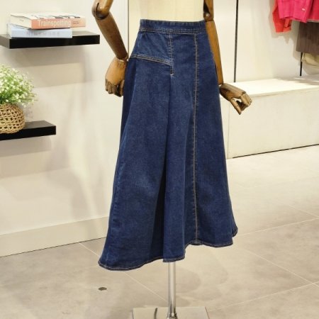 플레어 데님 스커트