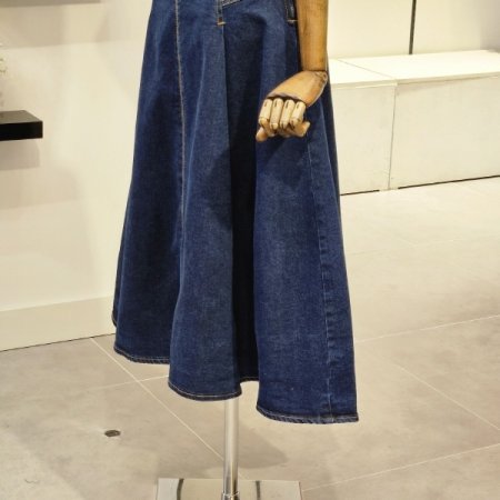 플레어 데님 스커트