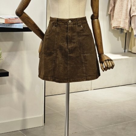 피치 기모 미니 스커트