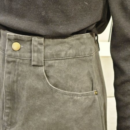 벨티드 미니 면 스커트