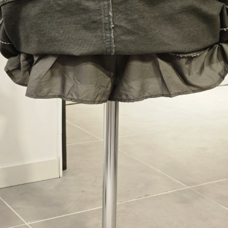 벨티드 미니 면 스커트