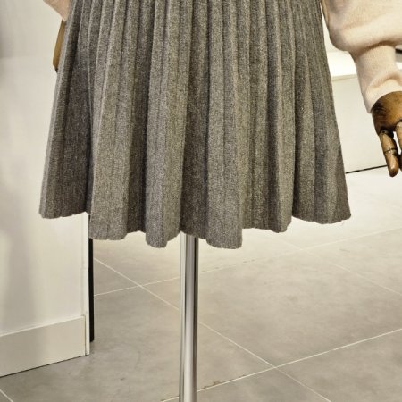 이플린 주름 미니 스커트