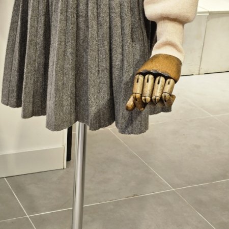 이플린 주름 미니 스커트