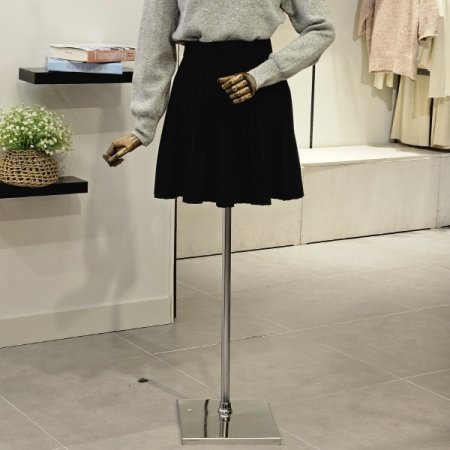 이플린 주름 미니 스커트