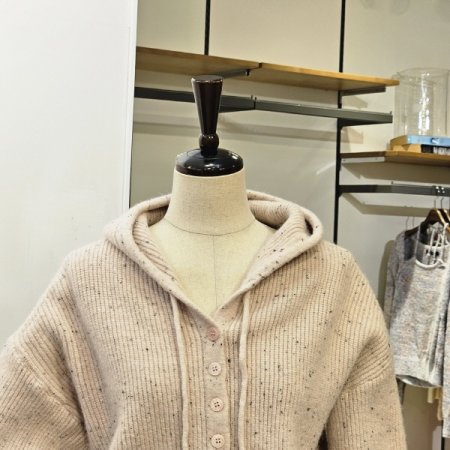 후드 니트 가디건